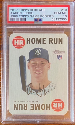 2017 TOPPS HERITAGE BASEBALL 68 GAME AARON JUDGE ROOKIE CARD 10 PSA 10 