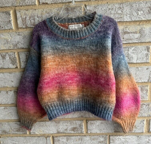 Mini Molly Multicolor Long Sleeve Pullover Sweater Girl's Size 8Y.