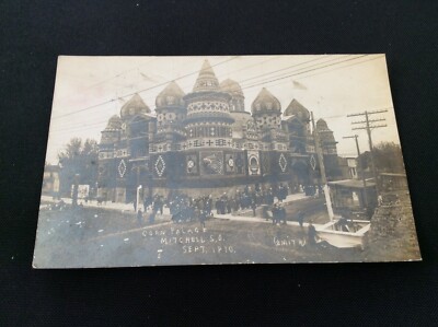 1910 CORN PALACE Mitchell, South Dakota Real Photo Postcard  RPPC 