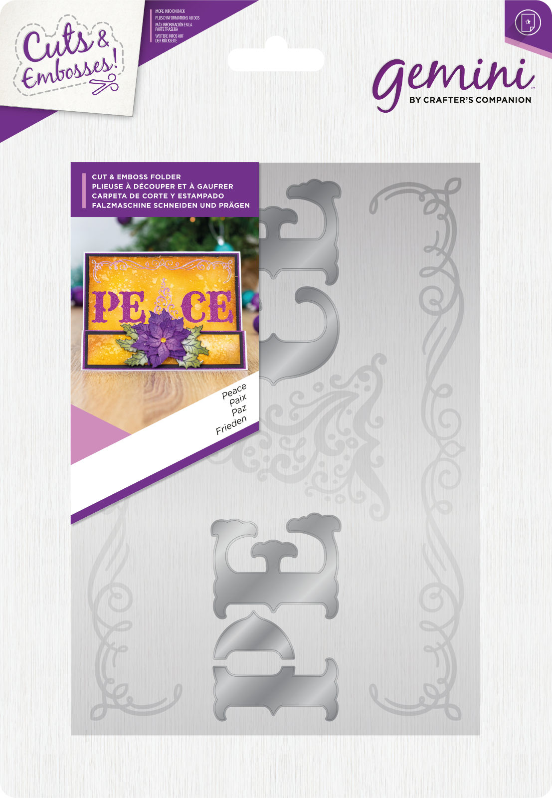 PEACE - Crafters Companion Gemini Christmas Cut & Emboss Folder