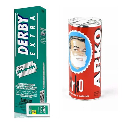 Cuchillas de afeitar Derby Premium Double Edge Safety Razor 100 ARKO Soap StickG