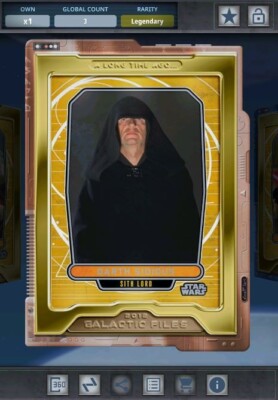Star Wars Card Trader  - Legendary Bronze Gilded Long Time Ago Darth Sidious 3cc