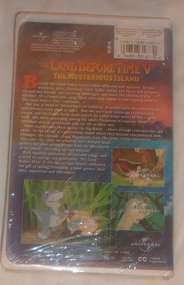 THE LAND BEFORE TIME 5 THE MYSTERIOUS ISLAND VHS MOVIE NEW SEALED | eBay