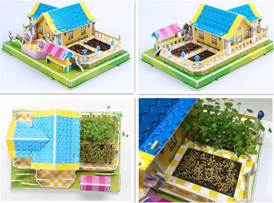 Zilipoo 3D Botanic Puzzle and Mini Garden, Education Toy, Stylish Villa, Ages 3+ - Image 2 of 4