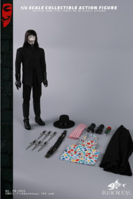 FISH BONETOYS FB-Z003 1/6 V for Vendetta 12'' Male Figure Model Toy