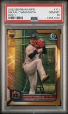 Hikaru Yamashita 2022 Bowman Chrome NPB Gold /50 Rookie RC PSA 10 Tokyo Swallows