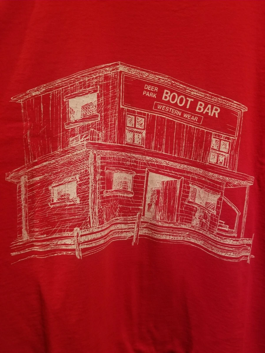 Deer Park Boot Bar Western Wear Vintage t shirt size Xl