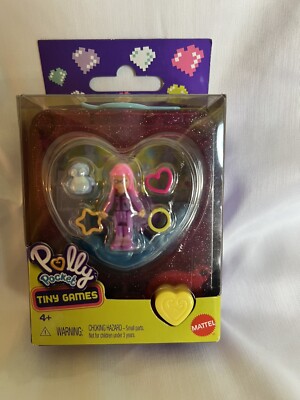 Polly Pocket Tiny Water Games - Pink Hair & Purple Clothing Narwhal NEW