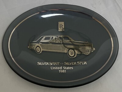 Rolls Royce '81 Silver Spirit/Silver Spur - Smoke Glass Plate/Dish 22k Gold Band