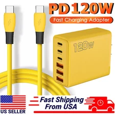 120W Super Fast Type C USB Phone Charger For Samsung S25 S24 S23 S22 S21 Note 20