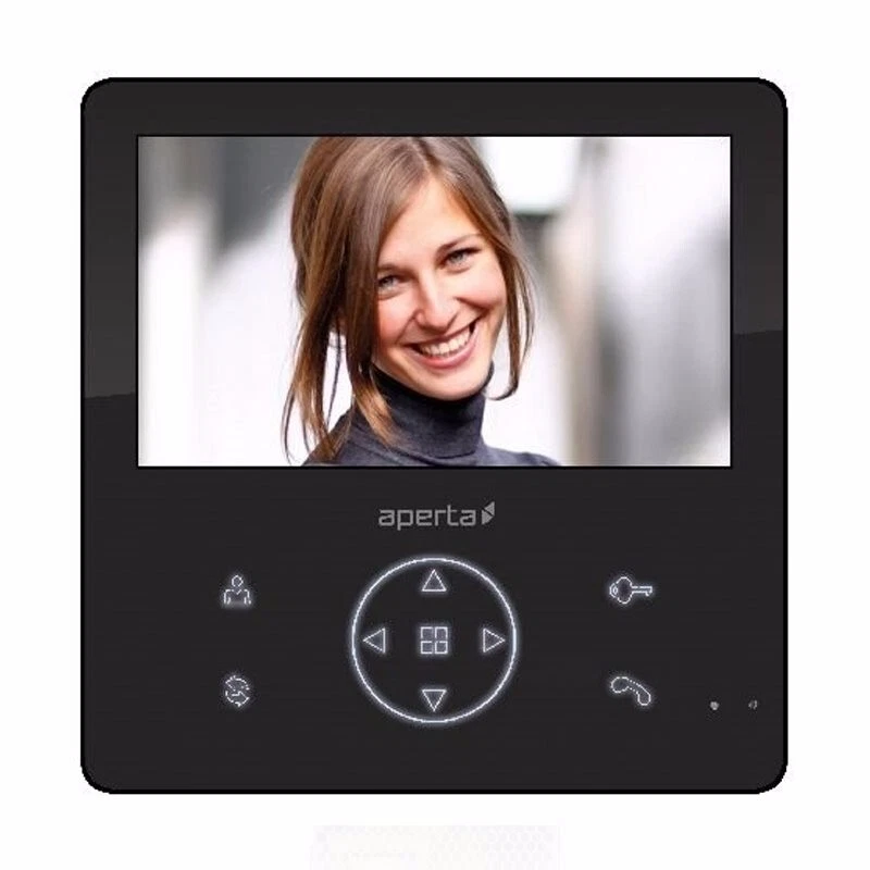 ESP Aperta Colour Video Door Entry Monitor Black DVR Record For