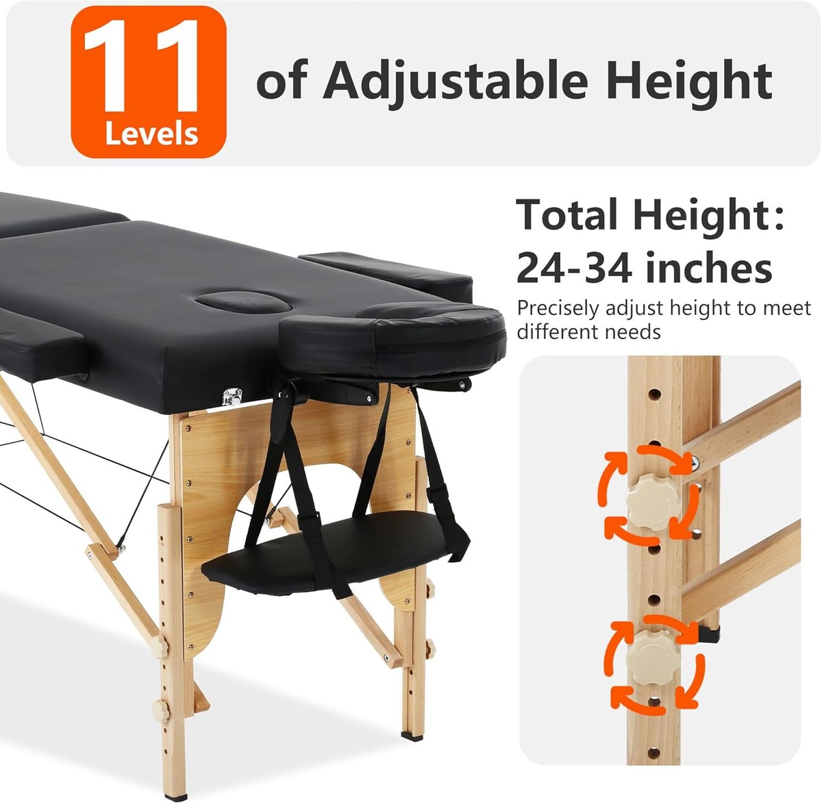 BestMassage XTS-MT296 73 inch Folding Massage Table with Carry