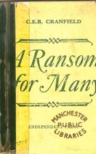 A ransom for many, C. E. B. Cranfield, Good Condition, ISBN