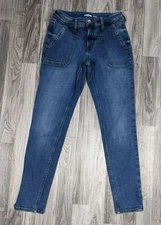 Old Navy Womens Size 0 Rockstar Super Skinny Ankle Medium Wash Denim Blue Jeans