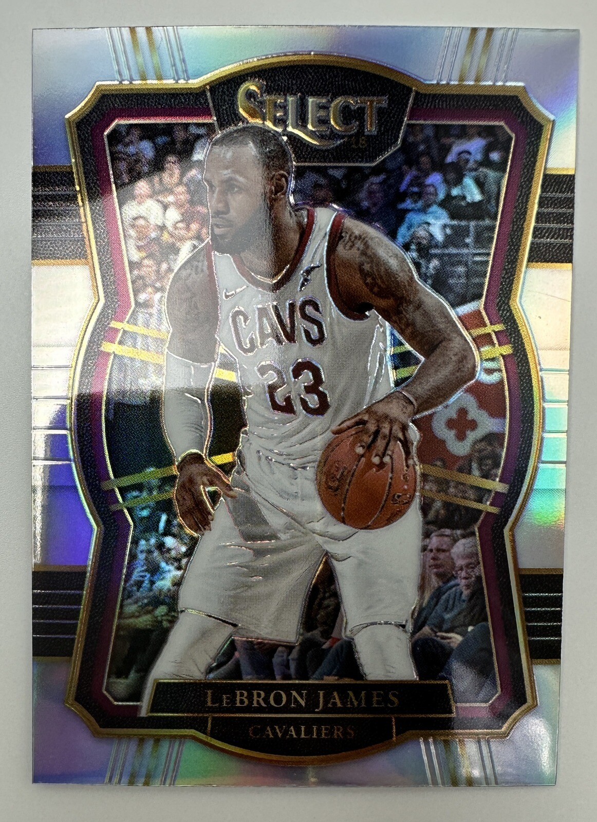 LEBRON JAMES 2017-18 PANINI SELECT PREMIER LEVEL SILVER PRIZM REFRACTOR #122