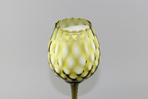 MCM Dabs Italy Dark Green Blown Glass Tall Stem Honeycomb Pattern Candle Holders - Picture 8 of 12