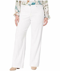 plus size white wide leg trousers