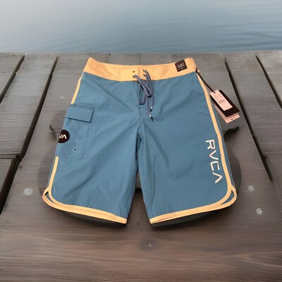 RVCA Boardshorts Mens 30 Blue Balance Stretch Drawstring Pocket