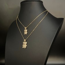 10k Real Gold Pendants Necklace,10K Real Gold Teddy Bear Charm,10k Solid Charm