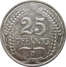 J 18  25 Pfennig  1910 J in  VZ-STG  502055