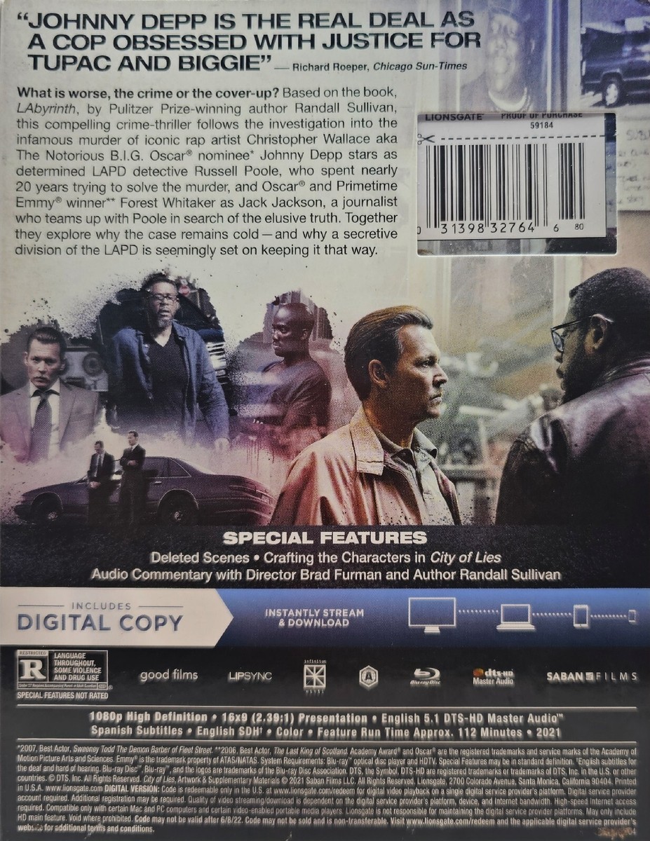 City of Lies (Blu-ray And Digital, 2021) New/Sealed