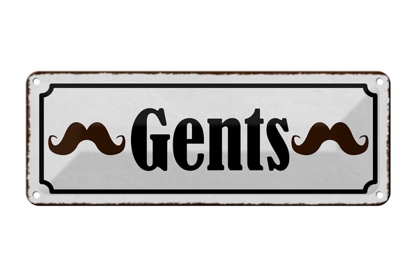 Blechschild Hinweis 27X10 Cm Gents MäNner Metall Deko Schild Tin Sign-image