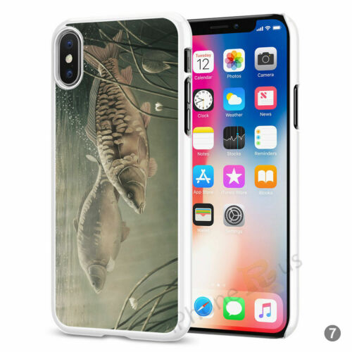 Custodia telefono pesca carpe per tutti i migliori telefoni cellulari iPhone Huawei 090-7 bianco - Foto 1 di 2