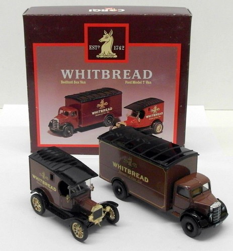 Corgi Diecast 2 Piece Set D94/1 - Bedford Box Van Ford Model T Van - Whitbread - Imagen 1 de 2