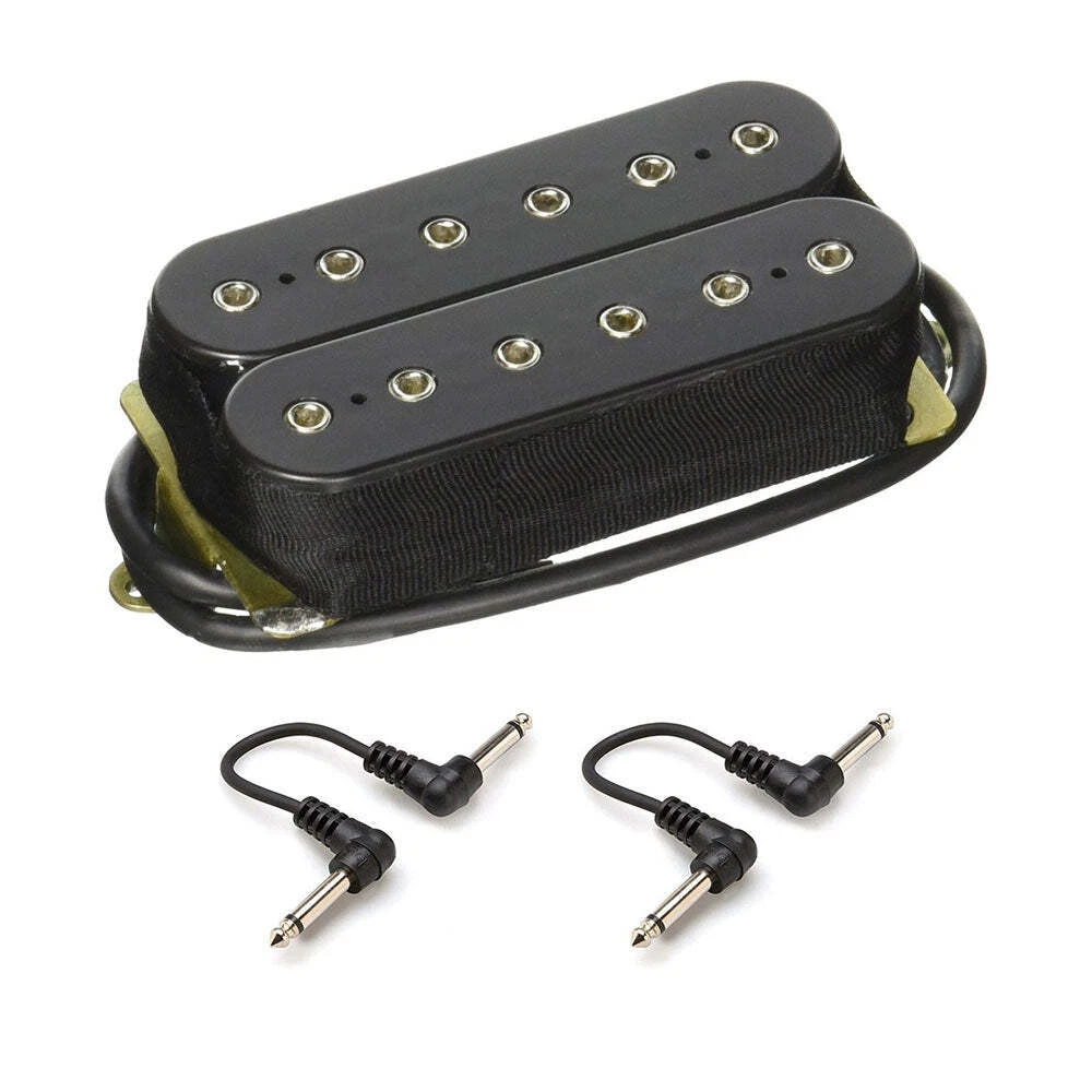 DiMarzio DP220 D Activator Bridge Guitar Pickup F-Spaced Black with Patch Cables