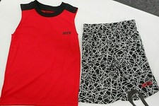 Boys STX 30 Red  Black Muscle Shirt  Shorts 2PC Set Sizes 4, 5/6  7