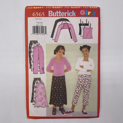 Butterick Sewing Pattern 6565 Childrens Shirt Pants Skirt Sizes 7 8 10 Uncut