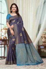 Women Banarasi Silk Jacquard Saree Fancy Traditional sari