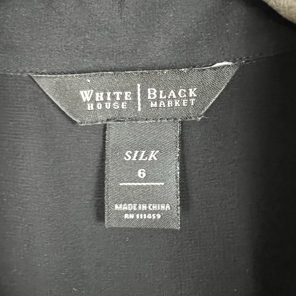 Camisa de vestir 100 % seda mercado negro de la Casa Blanca con 6 botones excelente Foto 4 de 4