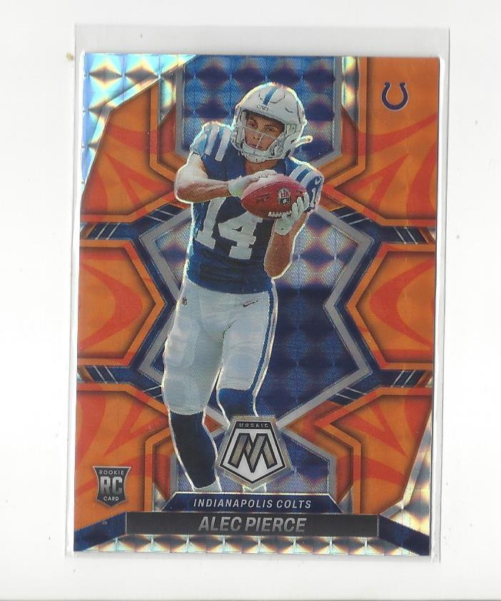 2022 Panini Mosaic Mosaic Reactive Orange #329 Alec Pierce RC Rookie Colts