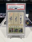 2009 Topps Magic Tom Brady Law Edwards Alumni Triple Auto #10/25 PSA 8 GOAT HOF