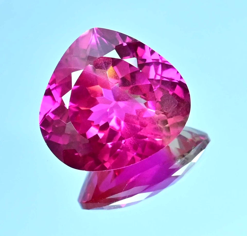 Piedra preciosa impecable certificada pera zafiro pitambari bicolor natural de 15,95 quilates Foto 4 de 4