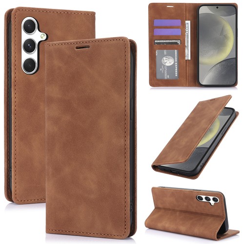 Flip Case For Samsung S25 S24 FE S23 S22 S21 Leather Magnetic Card Wallet Cover - 第 12/14 張圖片