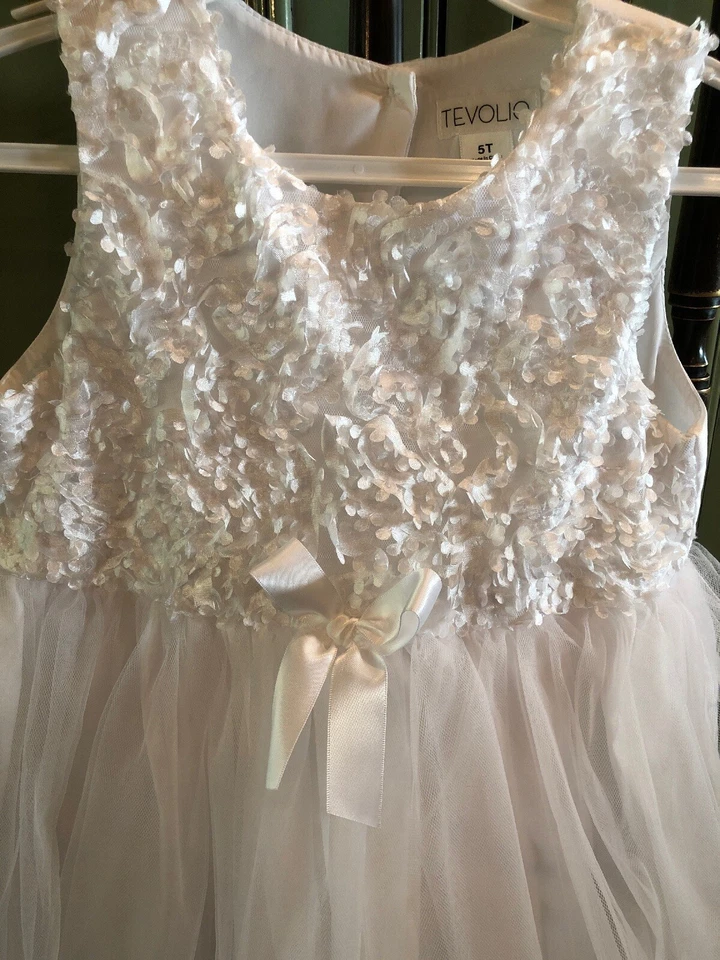 Vestido corpiño de seda Tevolio para niñas talla 5t Foto 2 de 4