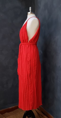 Maxi Vestido Mara Hoffman Rojo Algodón Orgánico Sin Mangas L Nuevo sin Etiquetas - Imagen 11 de 15