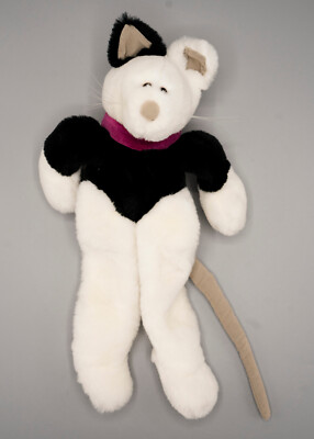 Vintage Phebe Phillips A Little Silly Mouse Black White 14'' Plush Stuffed Animal