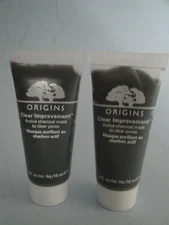 Two Boscia Luminizing Black Mask Peel Off Mask  20g 0.7oz Travel Size Brand New