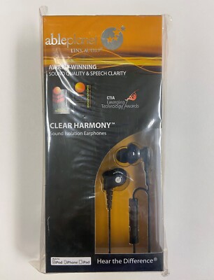 Able Planet Clear Harmony Sound Isolation Earphones Ear Buds - Made For Apple