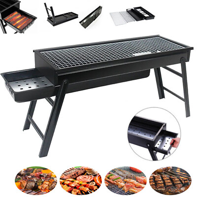Portable Tabletop Charcoal Grill Net BBQ Camping Picnic Cooker Air Vent Outdoor