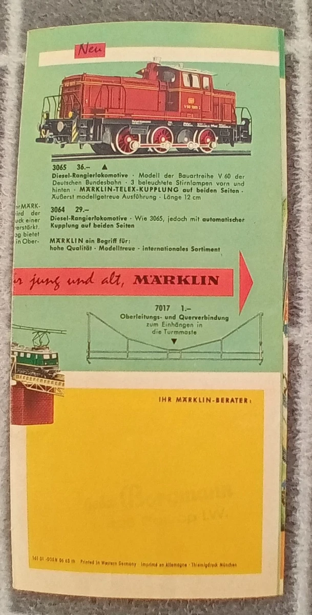Märklin H0 Werbe-Flyer / Prospekt von 1963/64 / OOAN 06 63  th  / TOP / Original