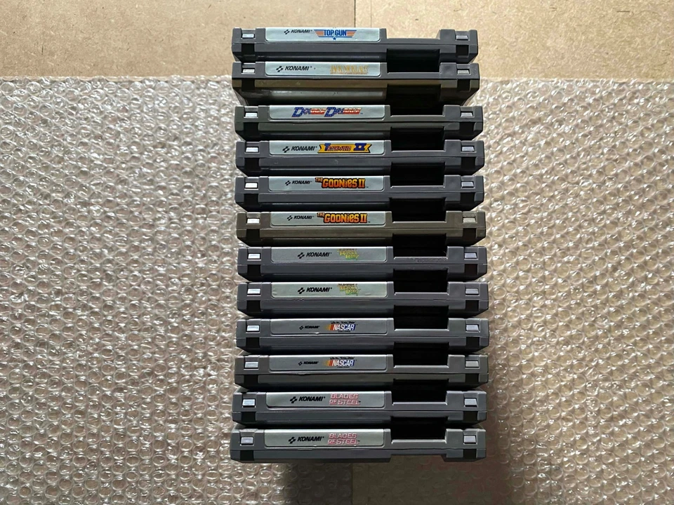 LOTE DE 12 juegos Konami (Top Gun Goonies Billy Blades NASCAR) - SOLO CARROS *TAL CUAL Foto 3 de 3