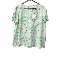 Lauren Conrad NWT Womens XXL Floral Short Sleeve Top Blouse