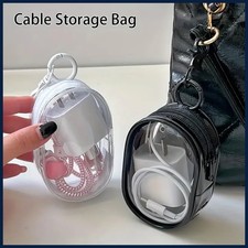 Portable Mini Clear Zipper Bag Storage Organizer for Earphones, Cables, Chargers