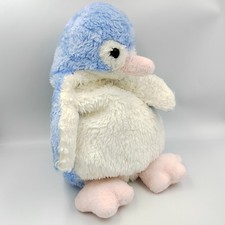 Ancienne peluche range pyjama pingouin bleu blanc rose Le P'tit Ours  - 33151