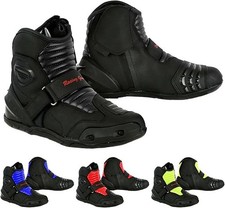 PROFIRST Short Ankle Leather Motorbike Boots for Men Motorcycle Shoes for Riders