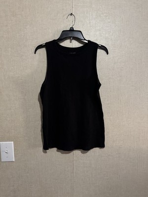 Nine West Women s Essential Ribbed Tank Too Black Sz Large
